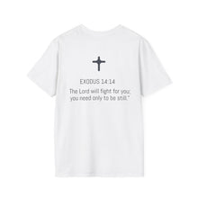 Load image into Gallery viewer, Exodus 14:14  T-Shirt White, Grey &amp; Sand
