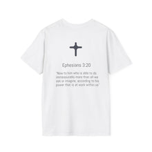 Load image into Gallery viewer, Ephesians 3:20 T-Shirt White, Grey &amp; Sand
